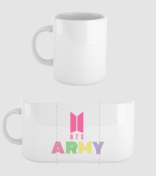 BTS ARMY model alb pe tricou