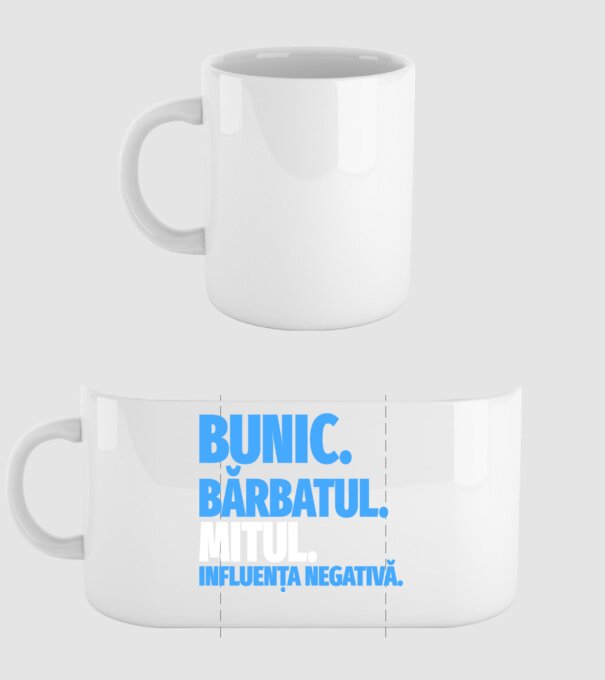 Bunic model alb pe tricou