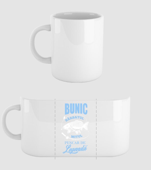 Bunic - bărbatul, mitul, pescar de legendă model alb pe tricou