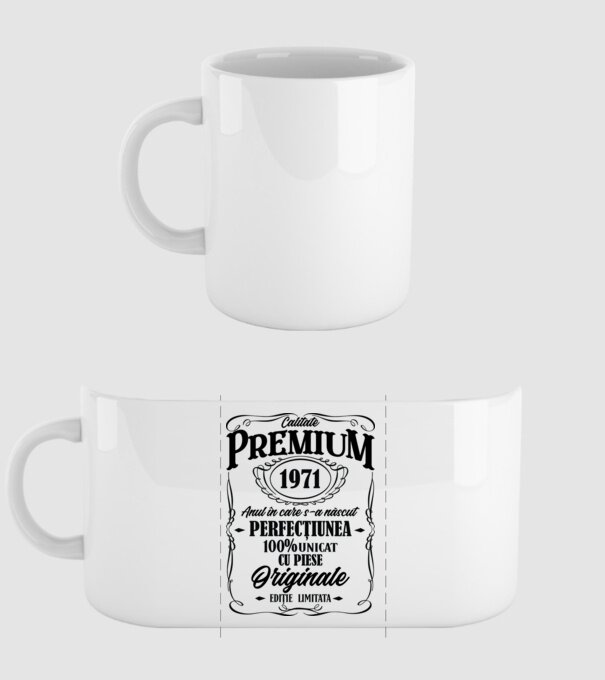 calitate premium -1971 - anul în care s-a născut - perfecțiunea - 100% unicat, cu piese originale, ediție limitată model alb pe tricou