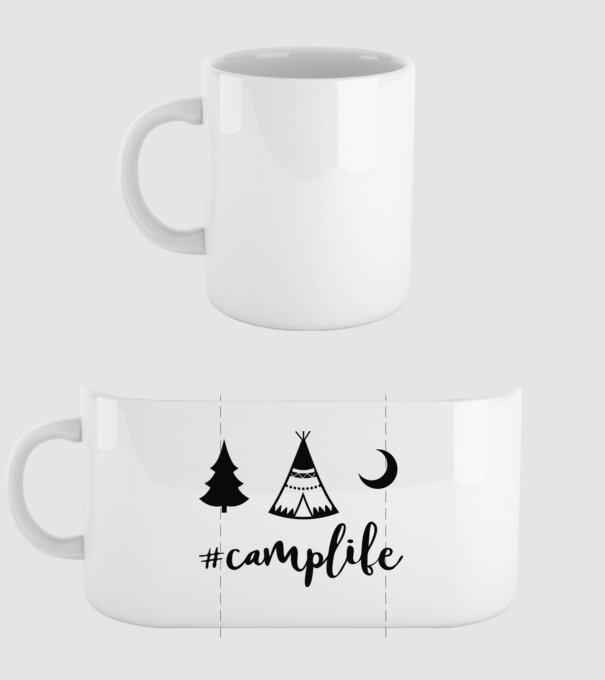 camplife model alb pe tricou