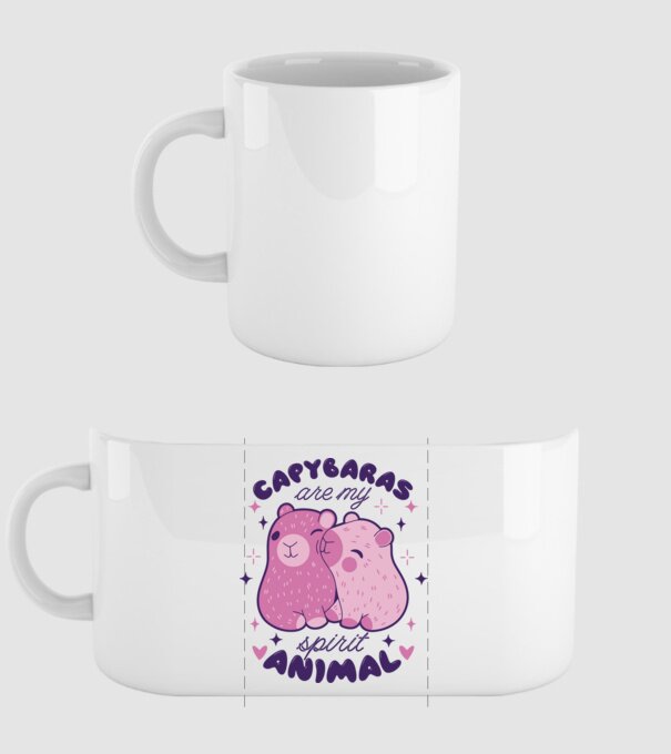 Capybaras are my spirit animal model alb pe tricou