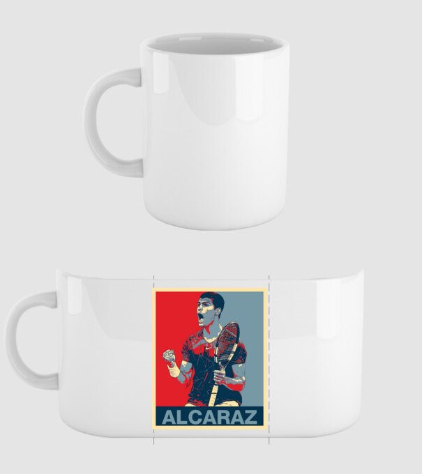 Carlos Alcaraz model alb pe tricou