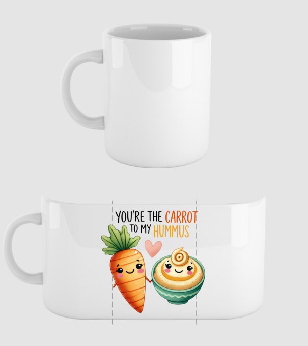 Carrot to my Hummus model alb pe tricou
