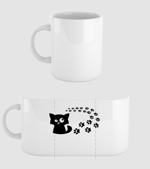 Cat model alb pe tricou