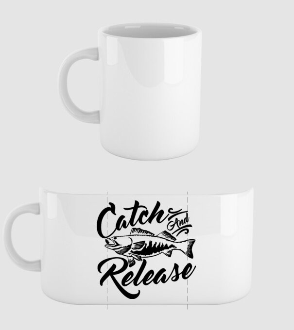 Catch and release model alb pe tricou