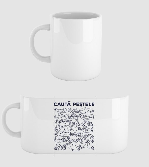 Caută peștele model alb pe tricou
