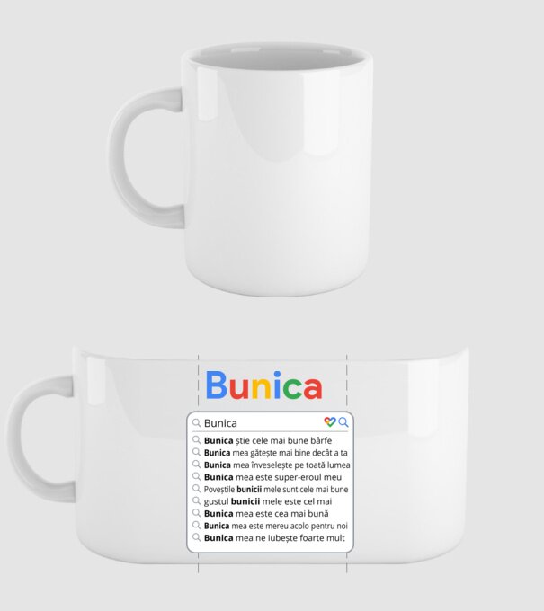 căutare Google Bunica model alb pe tricou