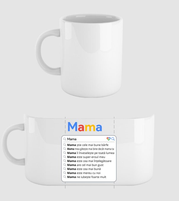 căutare Google Mama model alb pe tricou
