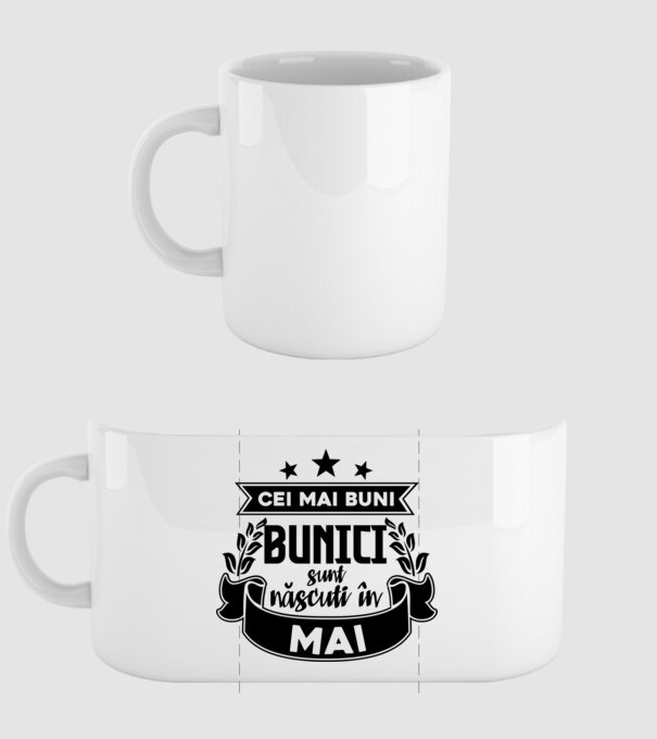 Cei mai BUNI BUNICI sunt născuți în Mai model alb pe tricou