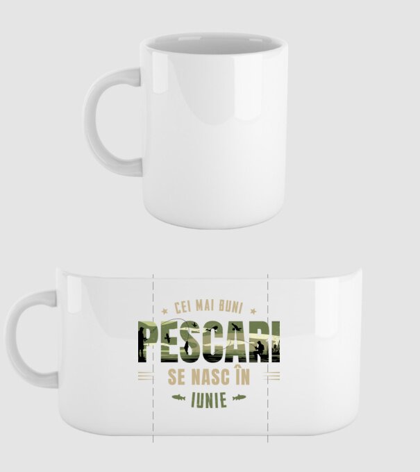 Cei mai buni pescari se nasc în iunie model alb pe tricou