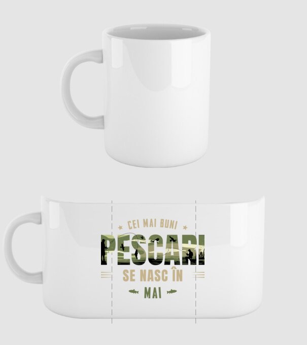 Cei mai buni pescari se nasc în mai model alb pe tricou