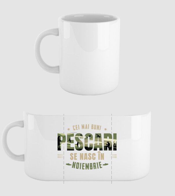 Cei mai buni pescari se nasc în noiembrie model alb pe tricou