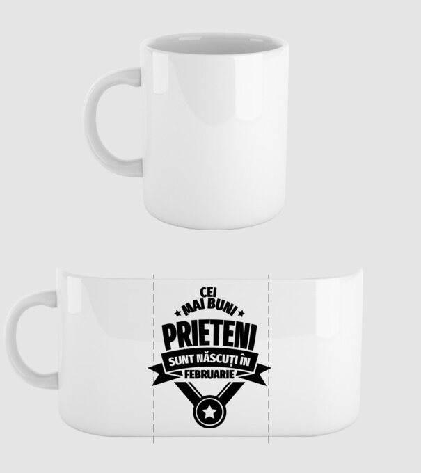 Cei mai buni prieteni sunt născuți în februarie model alb pe tricou