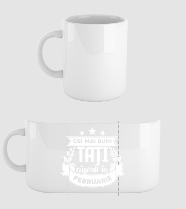 Cei mai buni tați sunt născuți în februarie model alb pe tricou