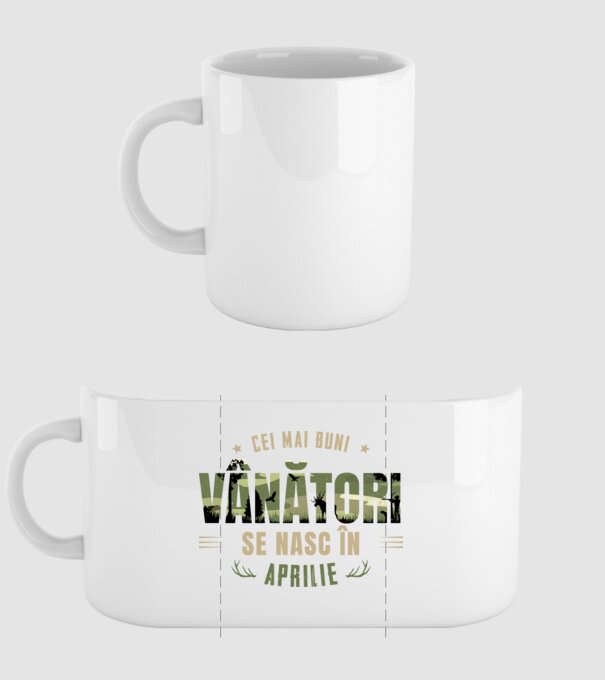 Cei mai buni vânători se nasc în aprilie model alb pe tricou