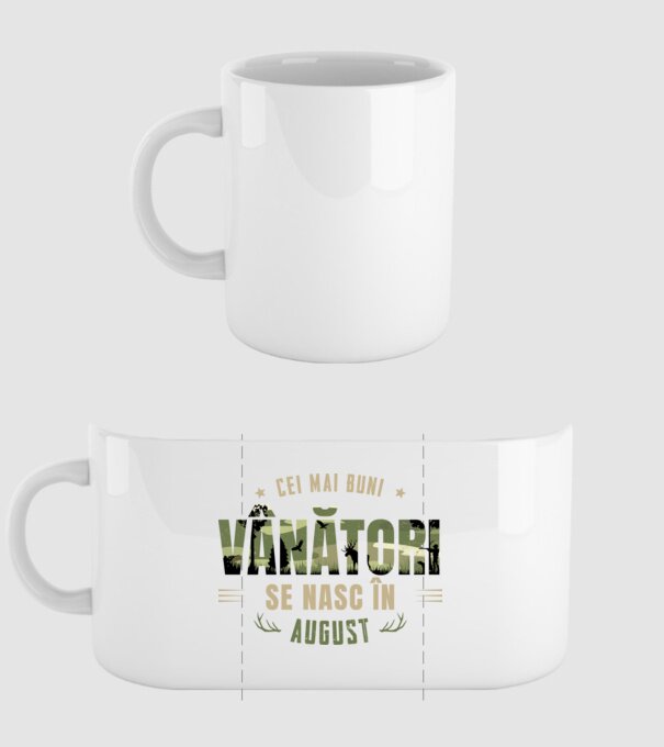 Cei mai buni vânători se nasc în august model alb pe tricou