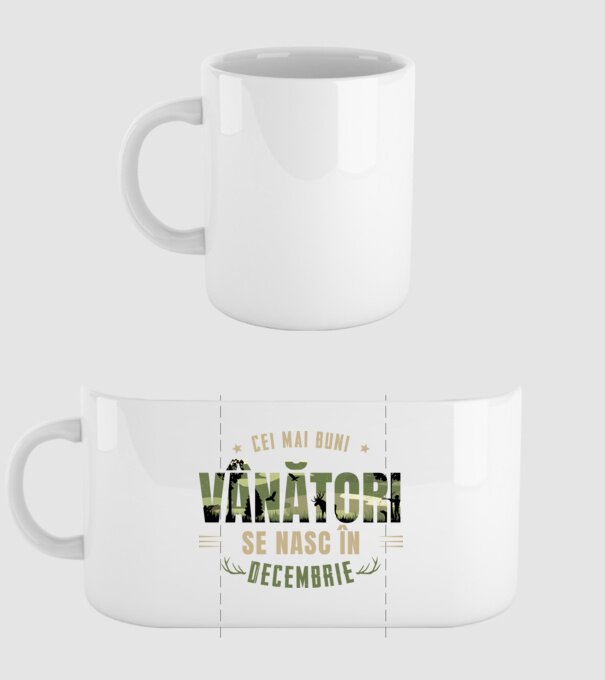 Cei mai buni vânători se nasc în decembrie model alb pe tricou