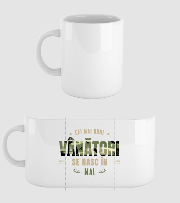 Cei mai buni vânători se nasc în mai model alb pe tricou
