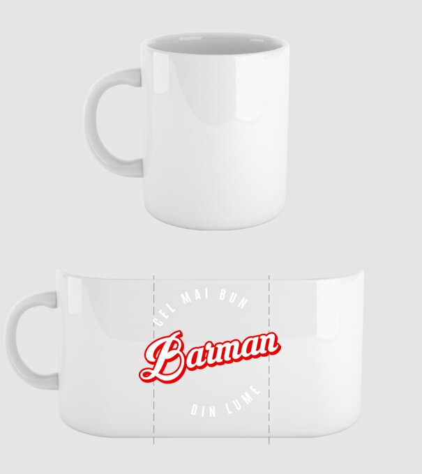 Cel mai bun BARMAN din lume model alb pe tricou