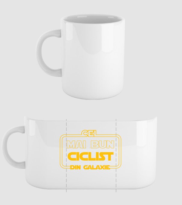 Cel mai bun ciclist din galaxie model alb pe tricou