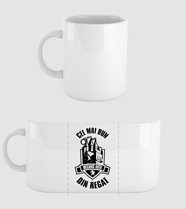 Cel mai bun mecanic auto din regat model alb pe tricou