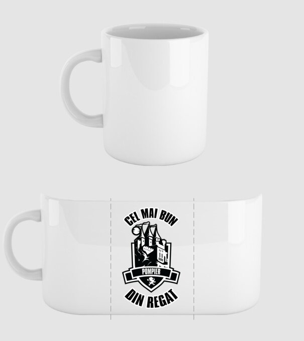 Cel mai bun pompier din regat model alb pe tricou