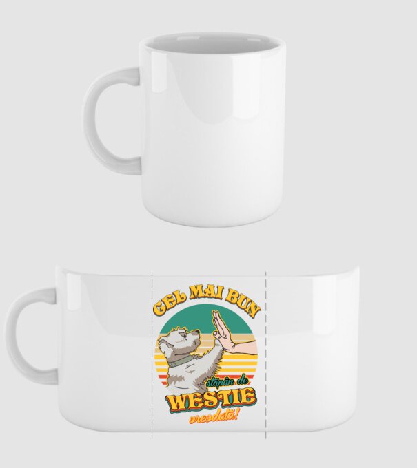 Cel mai bun stăpân de westie vreodată! model alb pe tricou