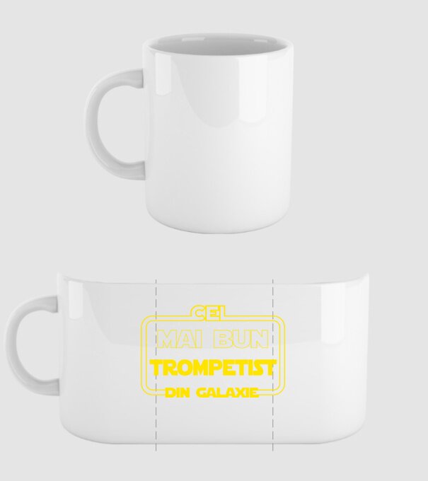 Cel mai bun trompetist din galaxie model alb pe tricou