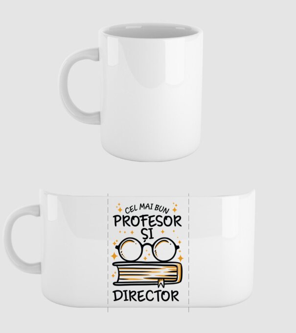 Cel mai profesor director model alb pe tricou