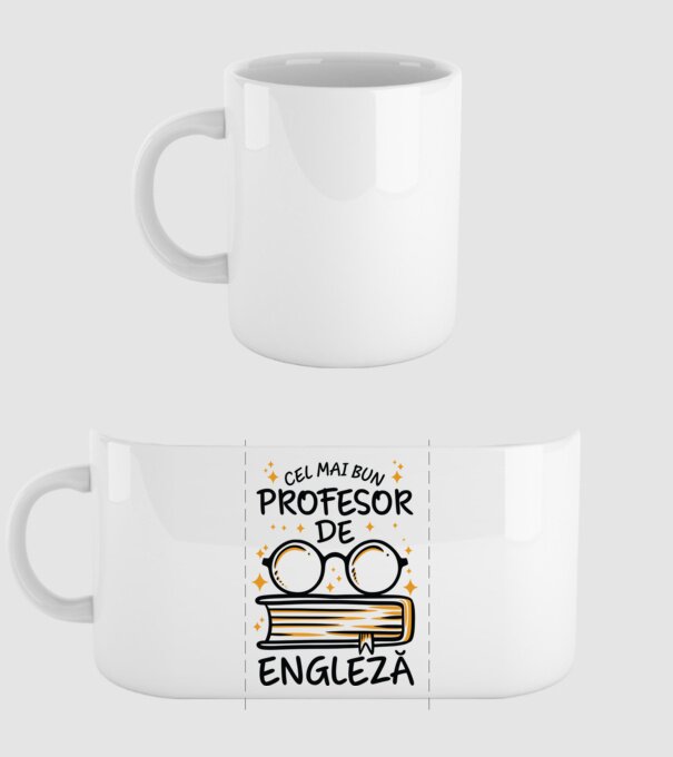 Cel mai profesor engleză model alb pe tricou