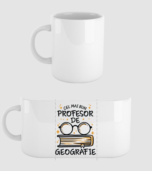 Cel mai profesor geografie model alb pe tricou