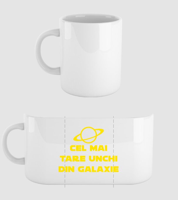 Cel mai tare unchi din galaxie model alb pe tricou