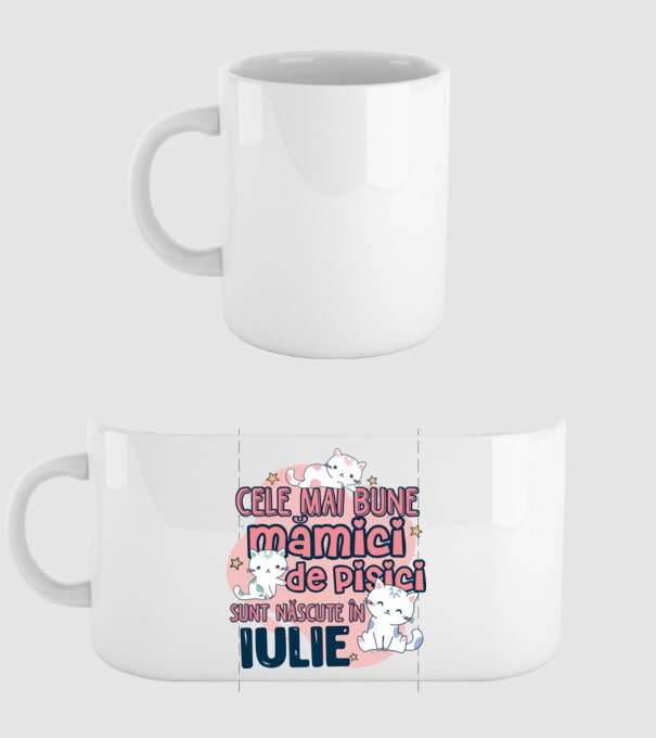 Cele mai bune mămici de pisici iulie model alb pe tricou