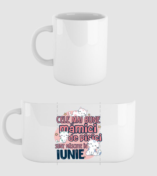 Cele mai bune mămici de pisici iunie model alb pe tricou