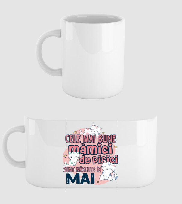 Cele mai bune mămici de pisici Mai model alb pe tricou