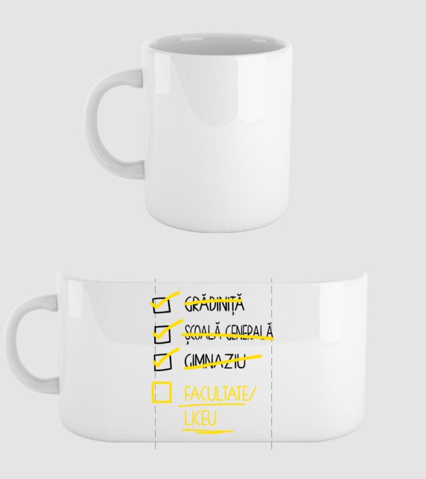 Cheklist educație - Gimnaziu alb model alb pe tricou