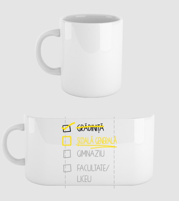 Cheklist educație - grădiniță alb model alb pe tricou