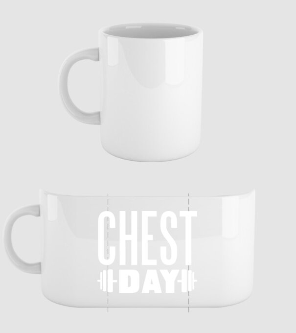 Chest day model alb pe tricou