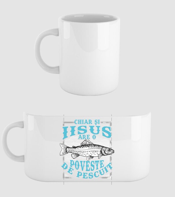Chiar și Iisus are o poveste de pescuit model alb pe tricou