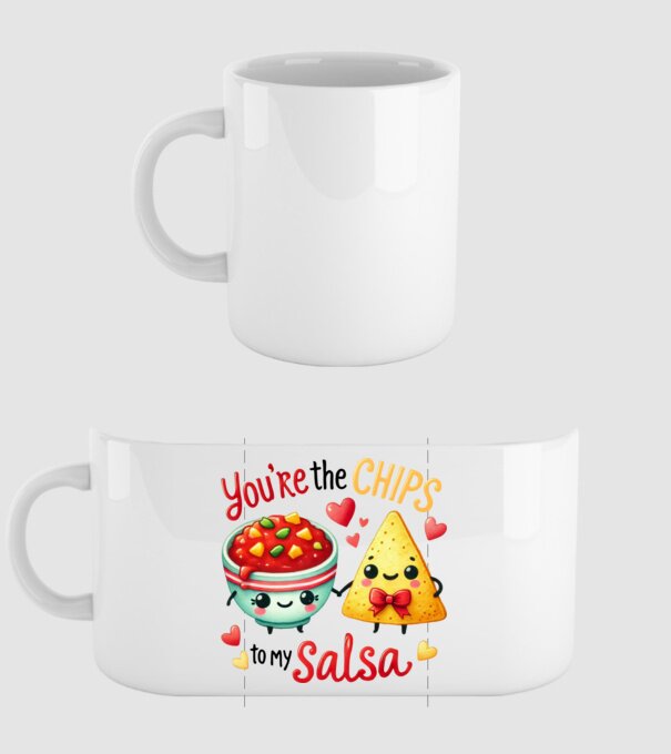 Chips to my Salsa model alb pe tricou