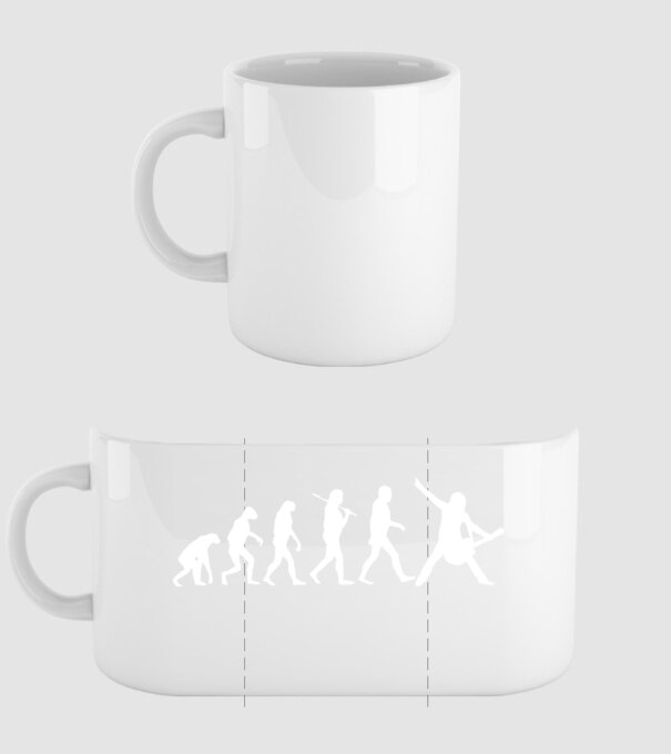Chitară evoluție model alb pe tricou