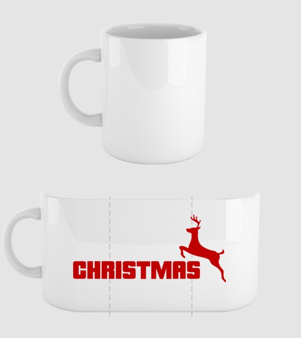 Christmas logo model alb pe tricou