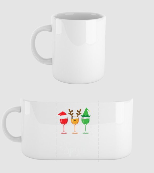 Christmas spirit wine model alb pe tricou