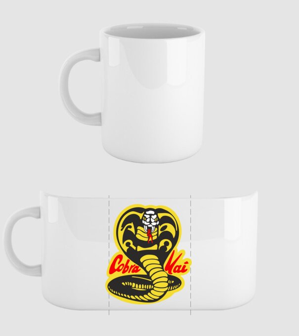 cobra kai logo model alb pe tricou
