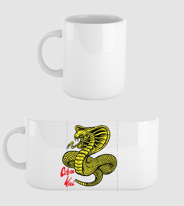 cobra kai logo color model alb pe tricou