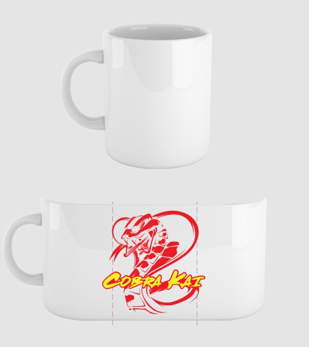cobra kai simple model alb pe tricou