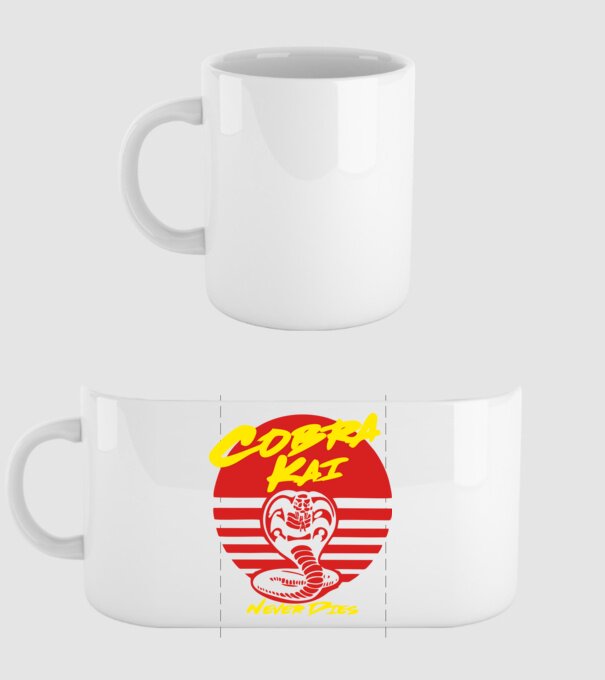 cobra kai sunset logo model alb pe tricou