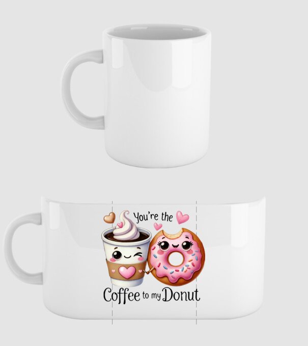 Coffee to my Donut model alb pe tricou