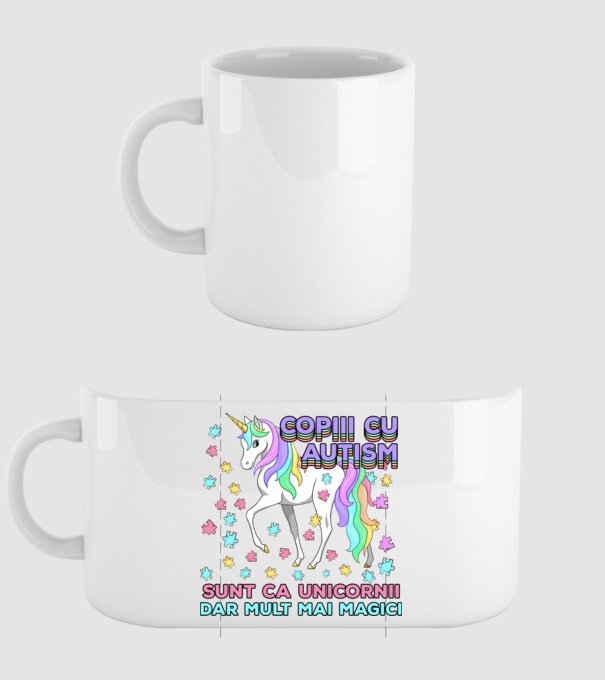 Copiii cu autism sunt ca unicornii, dar mult mai magici model alb pe tricou